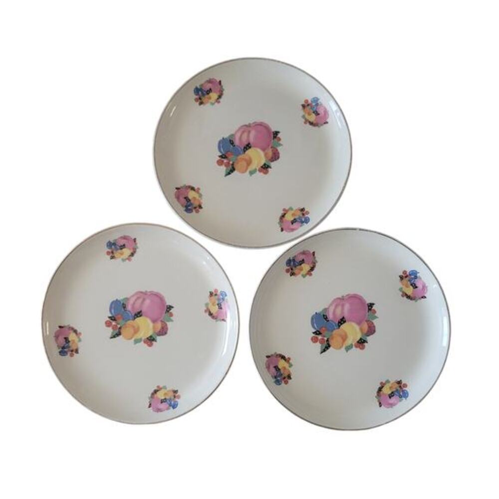 Vintage 30s Country‎ Gentleman by Cavitt Shaw WS George Salad Plates Set of 3